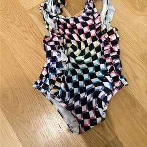 Millie + Roo Girls Multicolor Checkerboard One-Piece Swimsuit3t